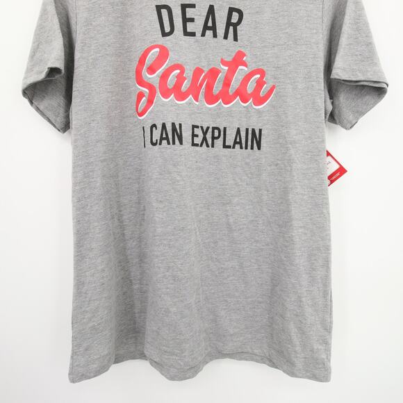 Christmas T-Shirt Gray Dear Santa I Can Explain Funny Ugly Sweater Holiday Time - Picture 3 of 10